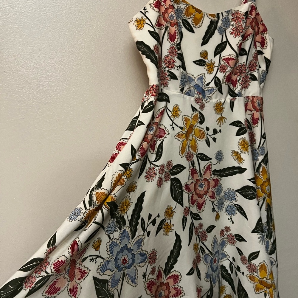 Floral, white, spaghetti strap dress